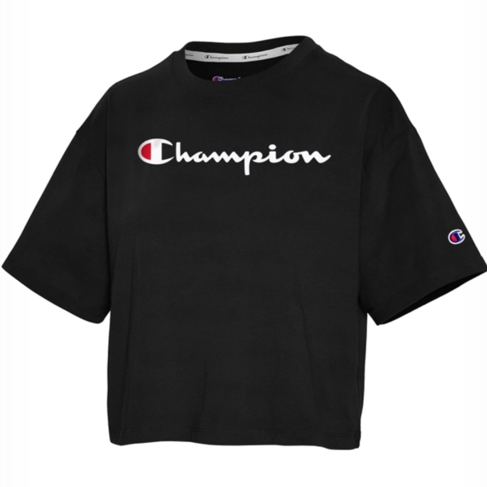 Cropped T-Shirt With Champion Script Logo